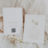 Invitation ANDREA QR Code Classic Gold Blanc Initiales Mariag