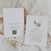 Invitation ANDREA QR Code Classique Élégant Chic Mariage uniq