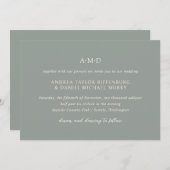 Invitation Andrea Sage Green Mariage élégant (Devant / Derrière)