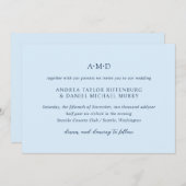 Invitation Andrea Sky Blue Mariage élégant (Devant / Derrière)