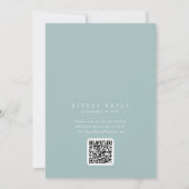 Invitation ANDREA Teal Blue QR Code Classic Elegant Wedding (Dos)