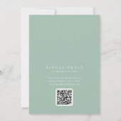 Invitation ANDREA Vert Sauge Code QR Mariage Classique Élégan (Dos)