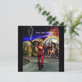 Invitation ANDROID BALLET, Black Red Blue Science Fiction (Debout devant)