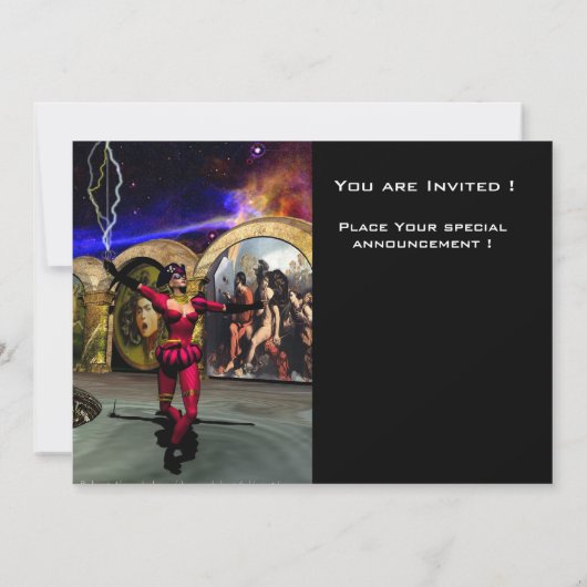 Invitation ANDROID BALLET, Black Red Blue Science Fiction (Dos)