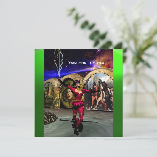 Invitation ANDROID BALLET, Red Green Blue Science Fiction (Debout devant)