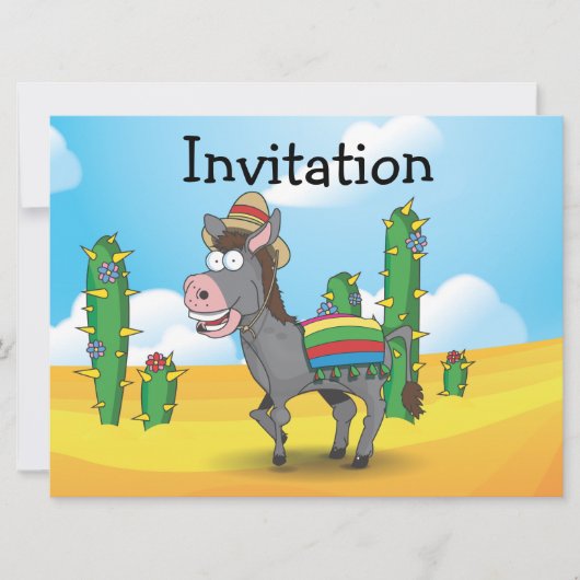 Invitation Âne mexicain (Devant)