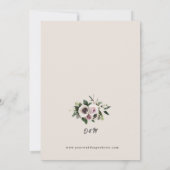 Invitation Anémon blanc sur Cameo Mariage beige (Dos)