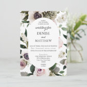 Invitation Anémon blanc sur Mariage blanc clair (Debout devant)