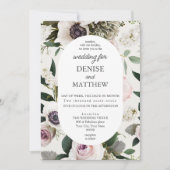 Invitation Anémon blanc sur Mariage blanc neige (Devant)