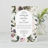 Invitation Anémon blanc sur Mariage blanc neige (Debout devant)