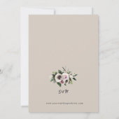 Invitation Anémon blanc sur Mariage parfaitement pâle (Dos)
