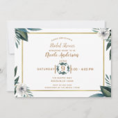 Invitation Anémone à feuilles vertes blanches Fête de mariage (Devant)