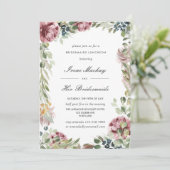 Invitation Anemone Blush Rose Botanique BRIDESMAIDS LUNCHEON (Debout devant)