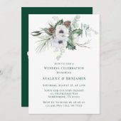 Invitation Anémone d'hiver Peinture Manuelle Célébration de M (Devant / Derrière)