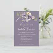 Invitation Anemone Garden Crème violet Baby shower Boho (Debout devant)