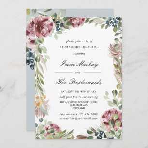 Invitation Anemone Grey Bleu Botanique BRIDESMAIDS LUNCHEON