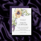 Invitation Anemone Lavender | Mariage violet foncé et ivoire