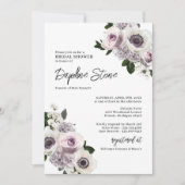 Invitation Anémone Moody blanche et Fête des mariées Rose vio (Devant)