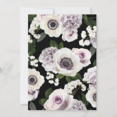 Invitation Anémone Moody blanche et Fête des mariées Rose vio (Dos)