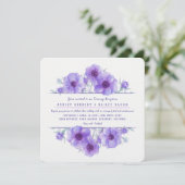 Invitation Anémone violette soirée réception mariage invite (Debout devant)