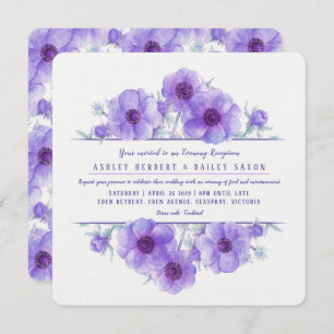 Invitation Anémone violette soirée réception mariage invite