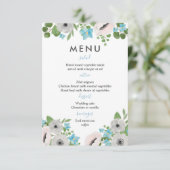 Invitation Anémones Aquarelle Florales | Menu de Mariage (Debout devant)