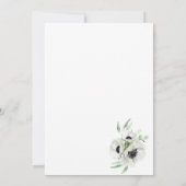 Invitation Anémones Floral Wreath Mariage d'hiver (Dos)