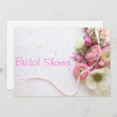 Invitation anémones, ranunculus, douche à nuptiale ruban (Devant / Derrière)