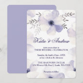 Invitation Anémones romantiques (Devant / Derrière)