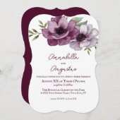 Invitation Anémones romantiques (Devant / Derrière)