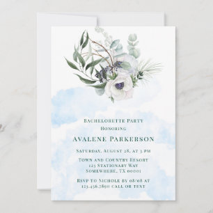 Invitation Anémonique d'hiver Bachelorette peinte à la main
