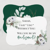 Invitation Anémonique Peint À La Main Serez-Vous Ma Femme D'A (Devant / Derrière)