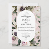 Invitation Anéone blanche sur Mauve Chalk Mariage (Devant)