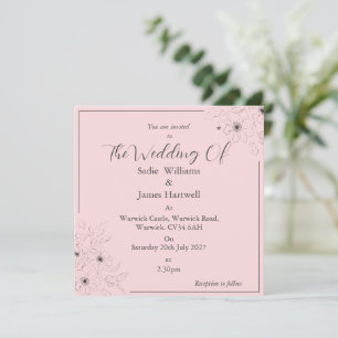 Invitation Anéone sur Rose pâle*