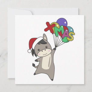 Invitation Ânes Noël Ânes Animaux d'hiver