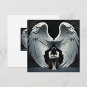 Invitation Ange avec de grandes ailes  (Devant / Derrière)