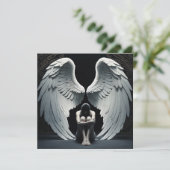 Invitation Ange avec de grandes ailes  (Debout devant)