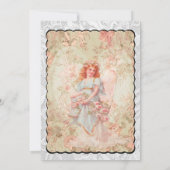 Invitation Ange avec des fleurs (Dos)