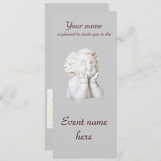 Invitation Ange Blanc (Devant / Derrière)