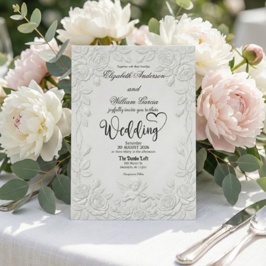 Invitation Ange Cherubin Baroque Vintage avec Violon