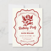 Invitation ange cupidon rouge (Devant)