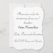 Invitation Ange de baptême avec ailes et couronne florale   (Dos)