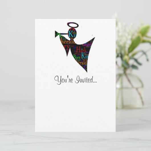 Invitation Ange de Noël (Debout devant)