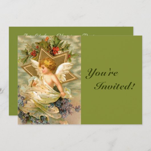 Invitation Ange de Noël (Devant / Derrière)