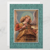 Invitation Ange de Noël avec un violon (Devant / Derrière)