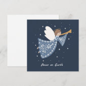 Invitation Ange de Noël personnalisé Vacances Paix Terre (Devant / Derrière)