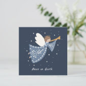 Invitation Ange de Noël personnalisé Vacances Paix Terre (Debout devant)