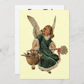 Invitation Ange de Noël Vintage (Devant / Derrière)