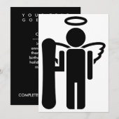 Invitation ange de snowboard (Devant / Derrière)