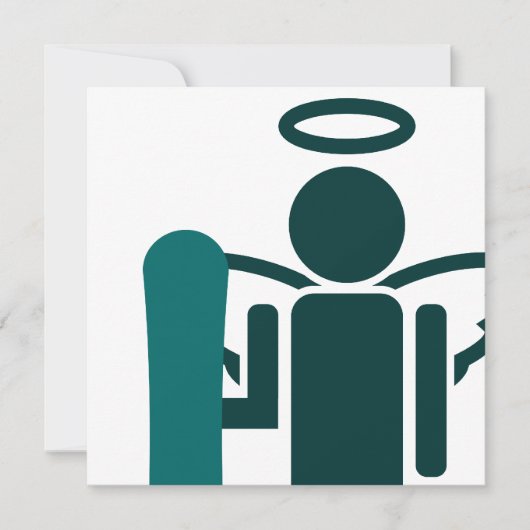 Invitation ange de snowboard (Devant)